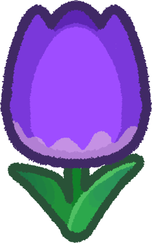 a purple tulip on a green stem